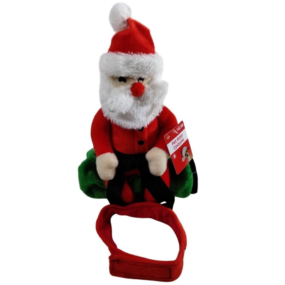 Santa Pet Rider Costume For Medium Dogs Plush Santa Claus Outfit